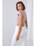 Tricou dama cu decolteu in V cappuccino 2310 - Magazin online - Boutique